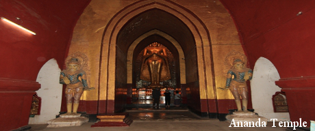 Standing Buddha inside Ananda Temple