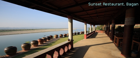 A View of Ayeyarwaddy River from Sunset Restaurant in Bagan.