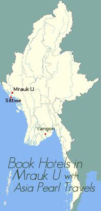 Myanmar Map showing Mrauk U.