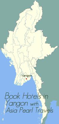 Myanmar Map showing Yangon.