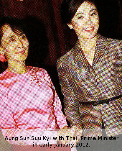 Aung Sun Suu Kyi and Thai PM Yinlat Shinawatt