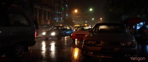 Rainy Night in Yangon.