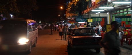 Yangon Suburb at night.